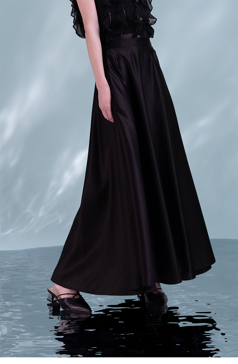 Women's Satin High Waisted Maxi Skirts A Line Long Flowy Ankle Length Skirts Cocktail Formal Night Out Wears 6111548