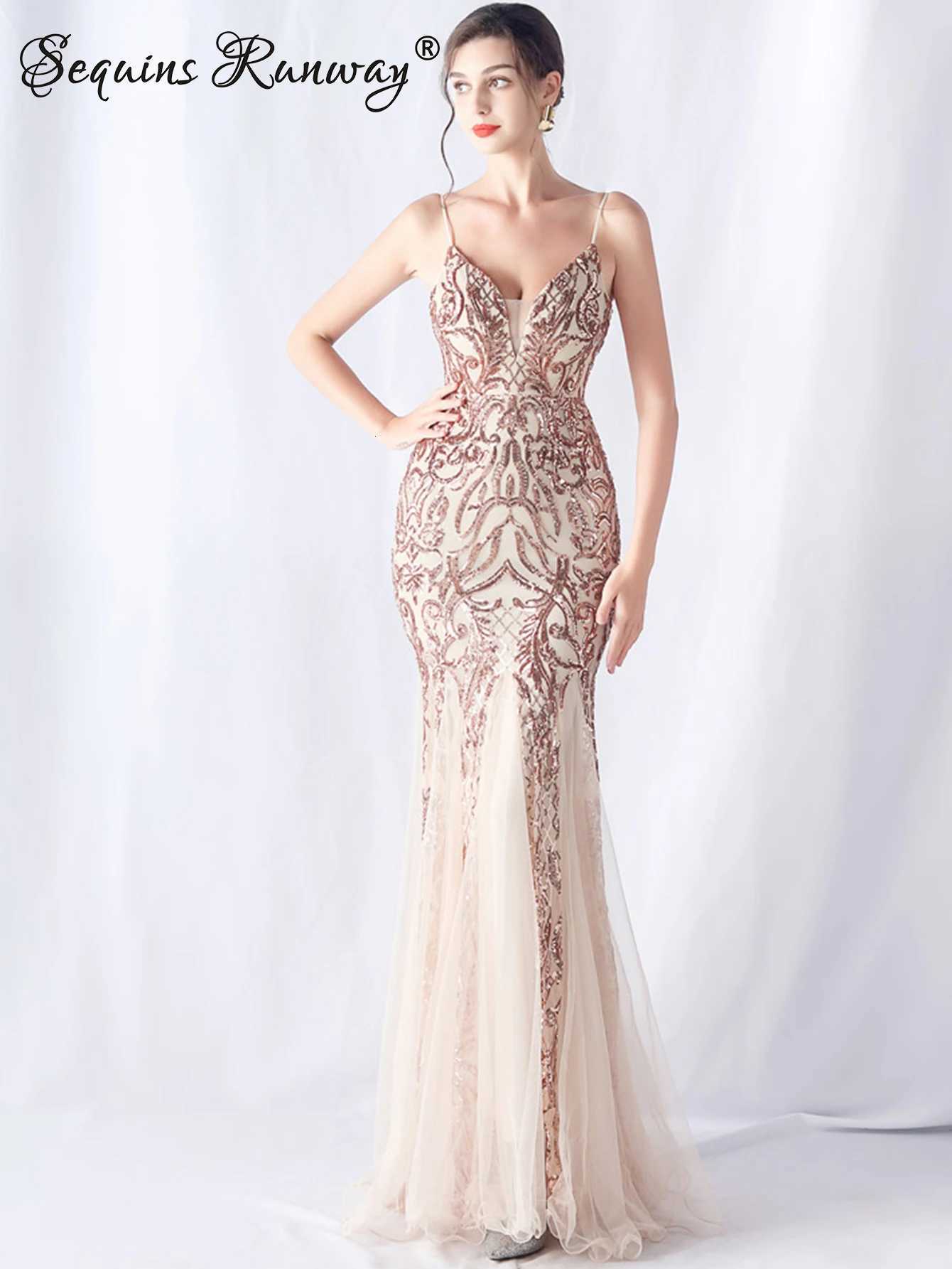 Sexy elegant long wedding evening dresses for women 2025 mesh birthday party dresses woman pink maxi sequin summer dress vestido Z250728