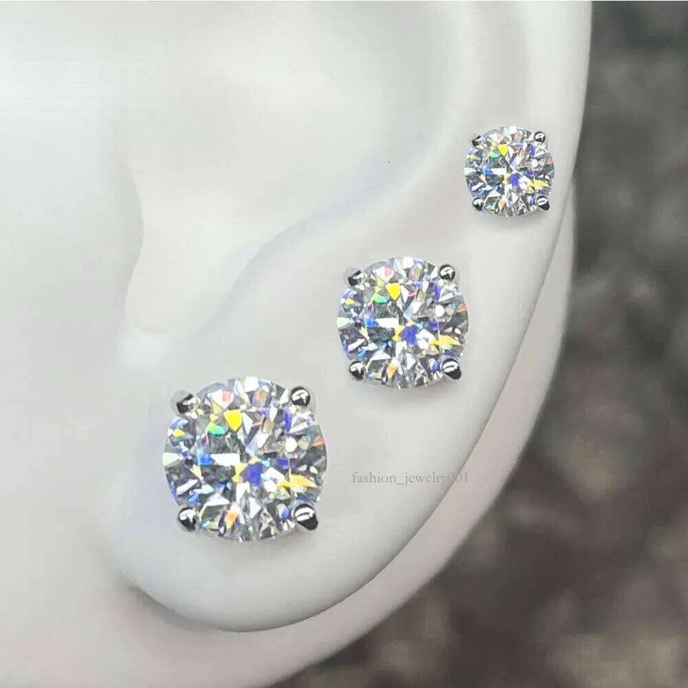 3mm-10mm Classic Mossanite Screw Back Earrings Jewelry Sterling Sier VVS Moissanite Dia Ear Stud For Men Women Gift