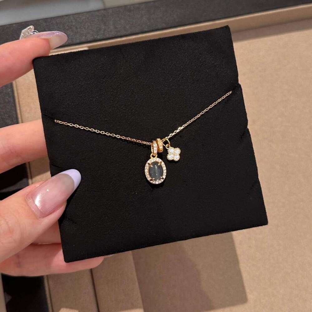 2025 New Lucky Clover Running Ring High Ice Egg Necklace Copper Material Zircon Women's High-end Jewelry