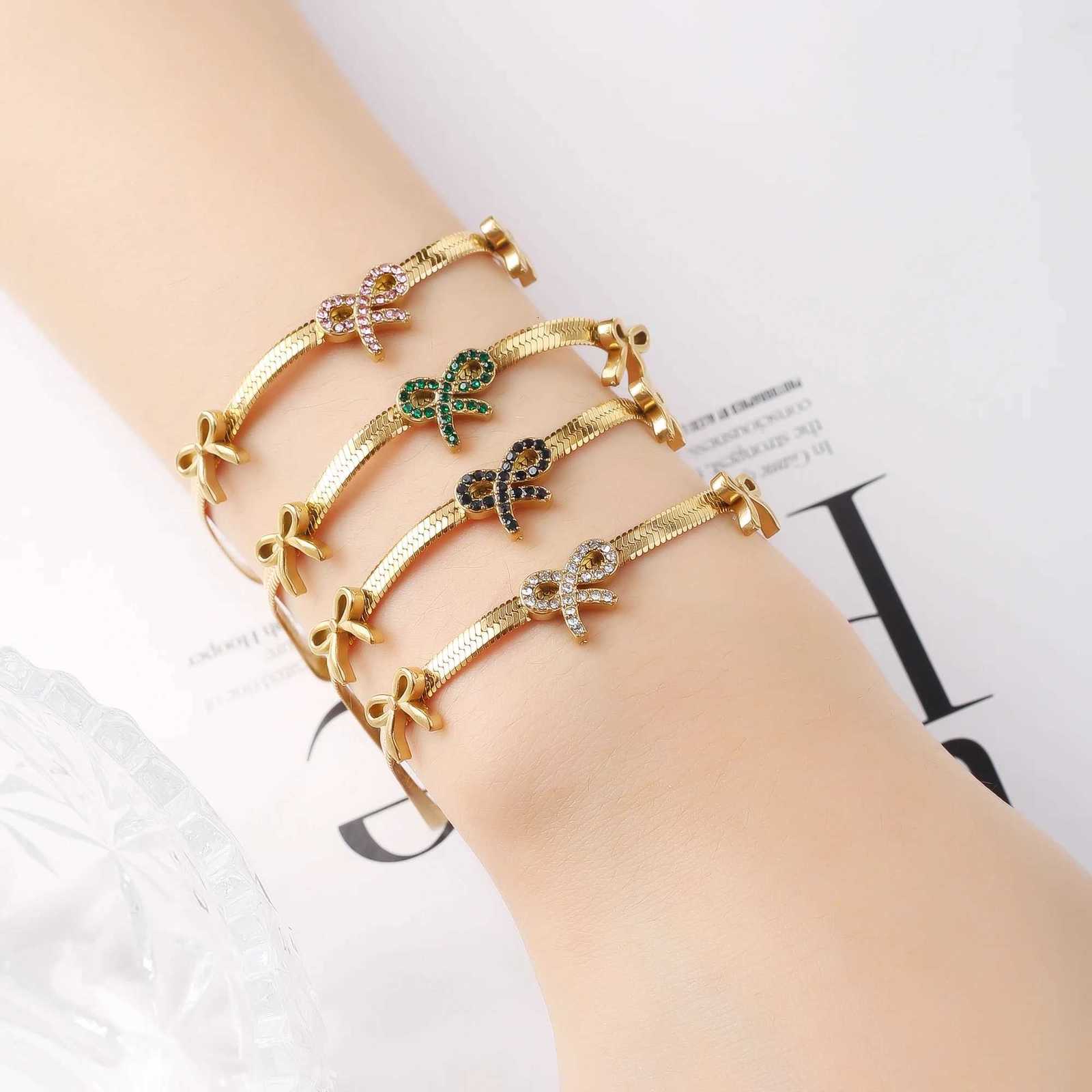 Blade Chain Zircon New Insect Animal Butterfly Stainless Steel Bracelet High Quality Non-Fading Womens Jewelry Accessories Gift W250728