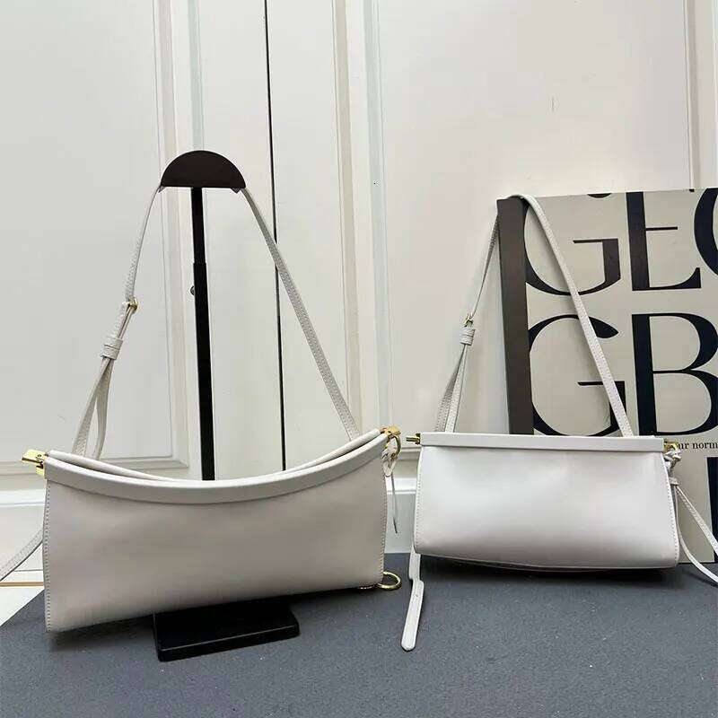 Curved Clip Genuine Leather Design French Fashion Hobo Ladies Purse Shoulder Crossbody Bag Retro Women 2025 New