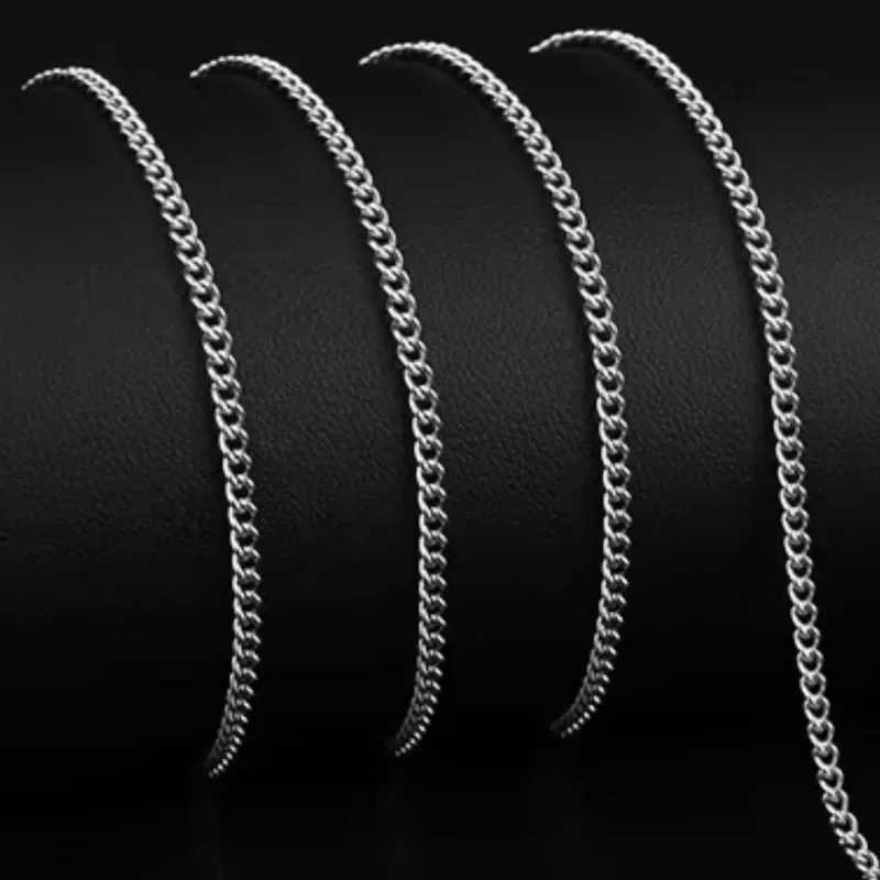 3mm Mens Cuban Chain Necklace Simple Stainless Steel Necklace Fashion Titanium Steel Jewelry Trend Accessories Party Gifts XJ250708
