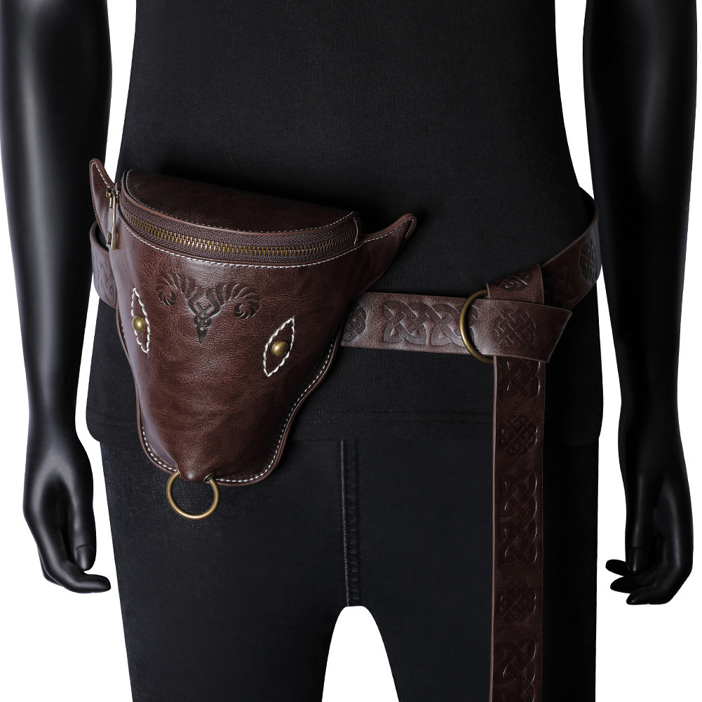 New Viking Style Medieval Belt Coin Purse Knight Embossed Waist Bag ddmymoon
