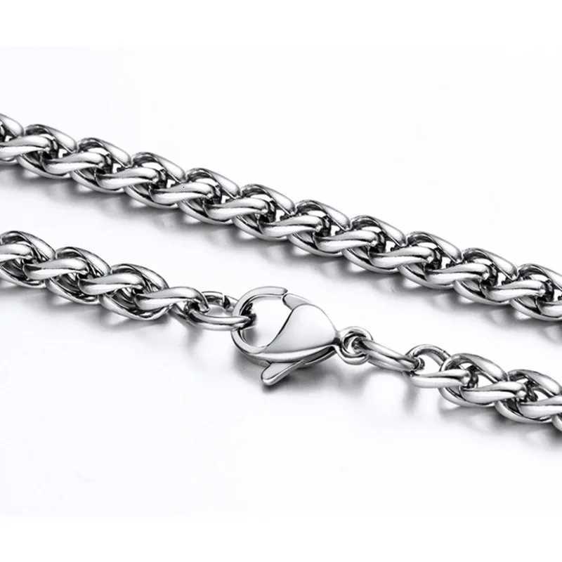 3MM-8MM Stainless Steel Twisted Chain Necklace For Men Women Neck Hand Chains Jewelry Accessories XJ250708