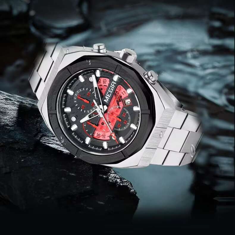 DHgargets MEGIR 2225G Men's Fashion Sports Watch - 45mm Stainless Steel, Waterproof 30M, Luminous, Date, Multifunction Quartz Watch