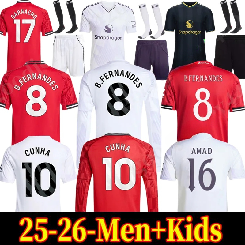 Soccer Jersey 25 26 MAN CUNHA AMAD GARNACHO HOJLUND MAINOO MOUNT Unted Football Shirt MARTINEZ FERNANDES YORO UNTED CASEMIRO Zirkzee Kids Child Kit Unitedjersey