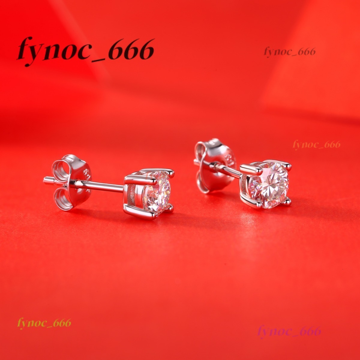 Classic 4 Prong Moissanite Earrings 925 Sterling Silver Withe Gold Plated VVS Moissanite GRA Certificate Unisex Stud Earrings