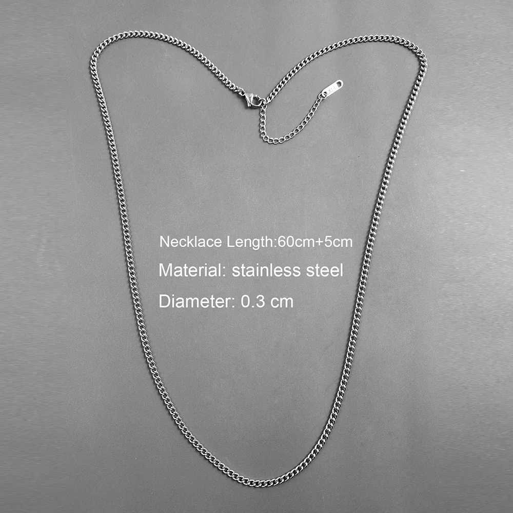 Stainless Steel Gold Color Chain Necklace for Men Long Chain Choker Mens Collar Neck Lace DIY Pendant Silver Color Cord Lobster XJ250708