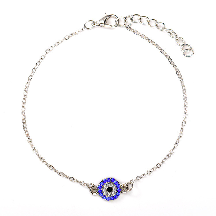 Fashion simple fashion social trendsetter diamond devils eye geometric Anklet Turkish jewelry 250728