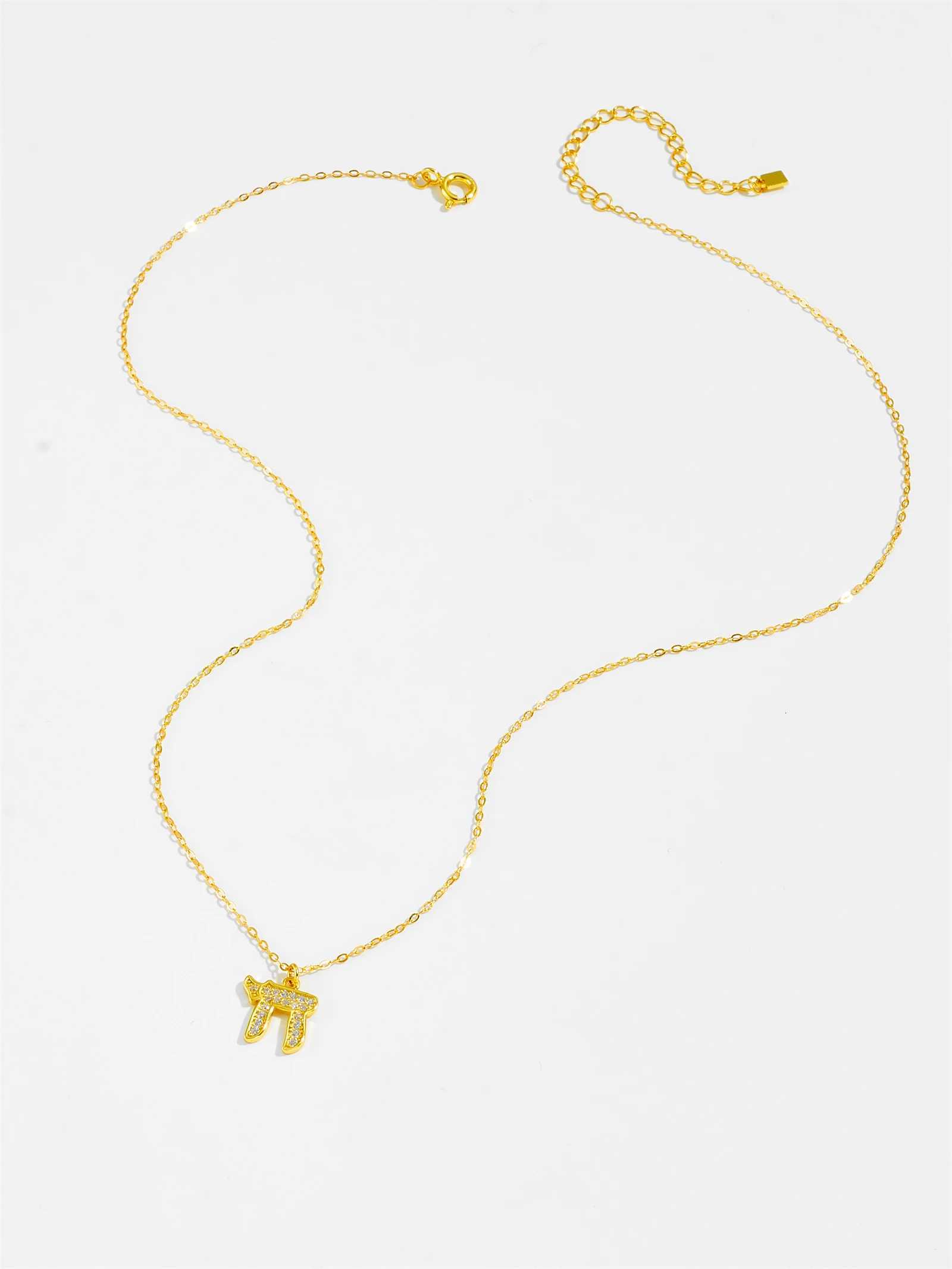 Sterling Silver Gold Symbol Charm Necklace with Cubic Zirconia Elegant Fine Jewelry Gift for Women Z250910