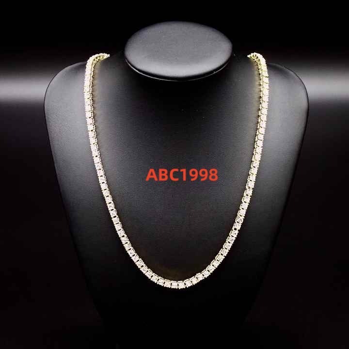 custom iced out tennis chain with vvs moissanite in 14k white gold certified floral pattern necklace for streetwear collection