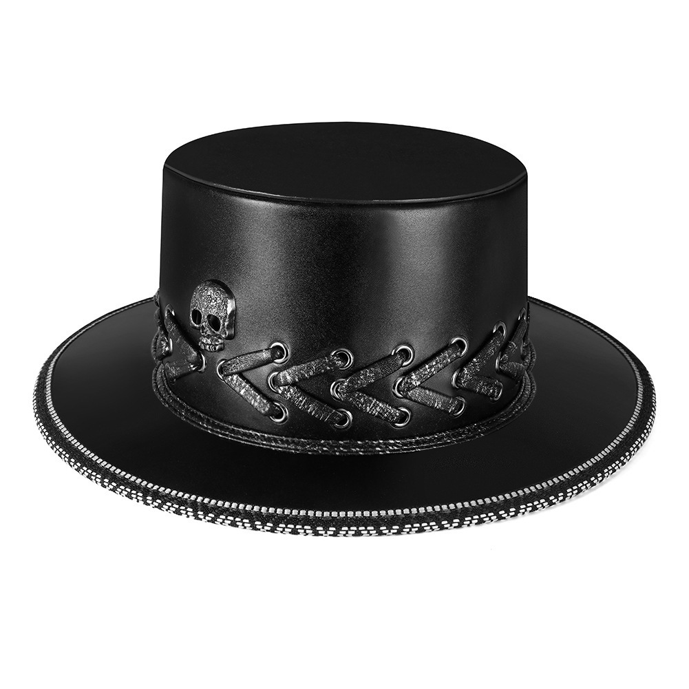 Halloween Decoration Punk Skull Black Top Hat Female Party Masquerade Photo Props ddmymoon
