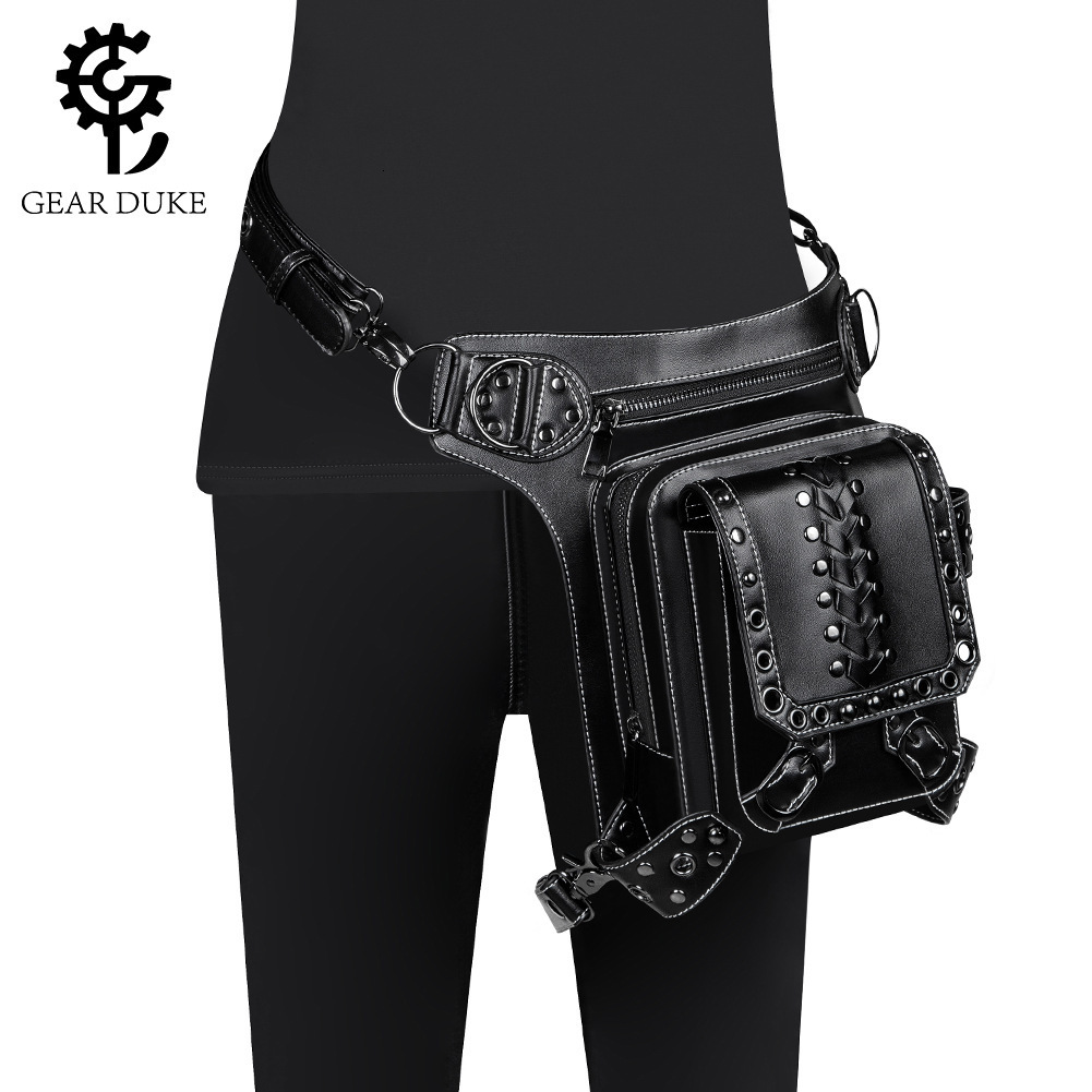 2025 New Women Punk PU Leather Women's Crossbody Outdoor Cycling Waist Bags for Men ddmymoon