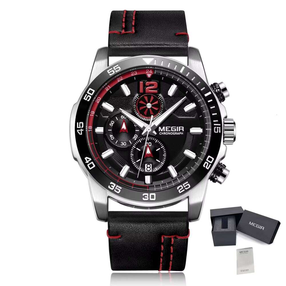 MEGIR Men's Oversized Sports Chronograph Watch - 53mm Silicone Strap, Waterproof, Luminous, Quartz - Bulk Wholesale Watch
