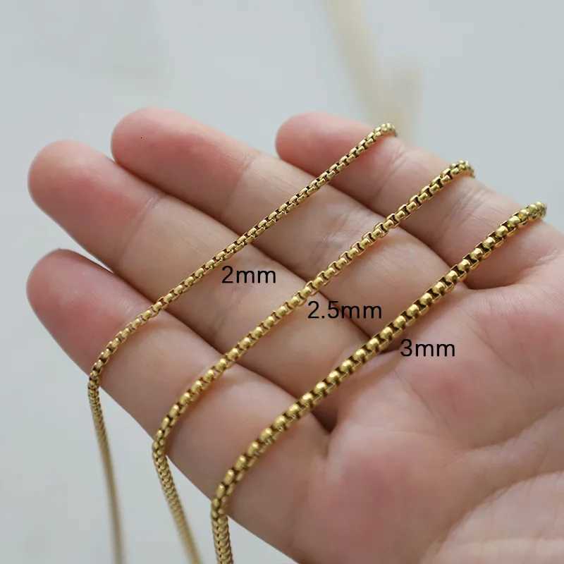304 Stainless Steel Chain 45cm 50cm 60cm Length 2mm 2.5mm 3mm Square Chain Necklace XJ250708
