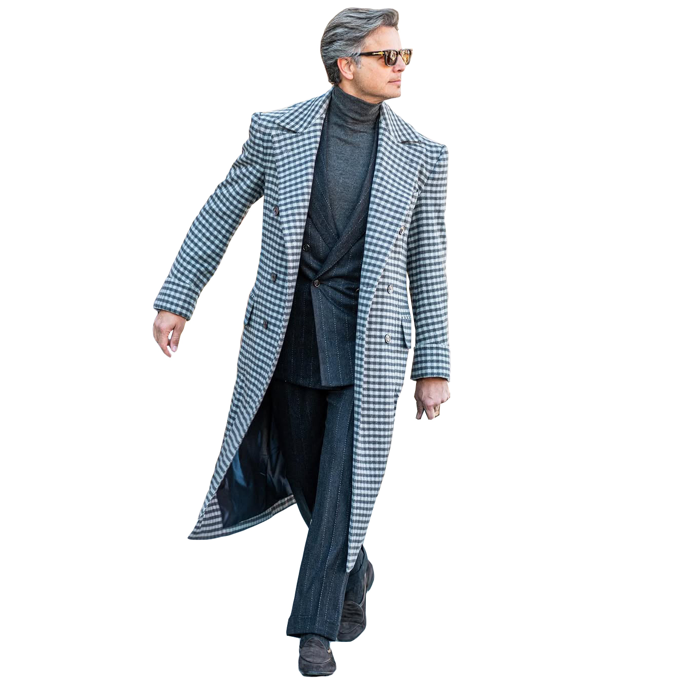 Fashion Wool Blend Coat Men Winter Over Jacket Double Breasted Business Long Overcoat Plus Size Warm Formal Business Customized