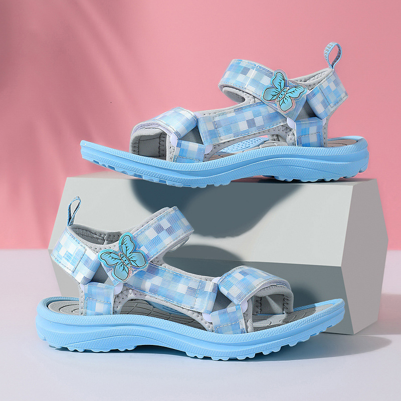 Cartoon Butterfly Children's 2025 Sweet Style Sandals for Big Kids Soft Sole Girls' Beach Shoes