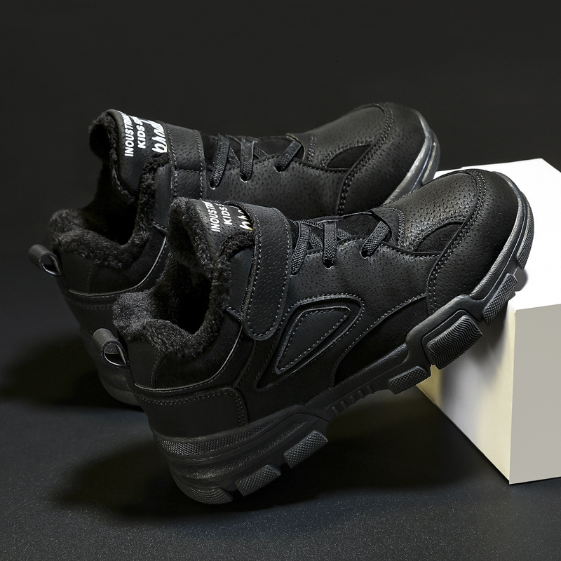 2025 New Children's Cotton Boys Warm Fleece Baby Thickened Northeast Winter Shoes Snow Boots Size 13