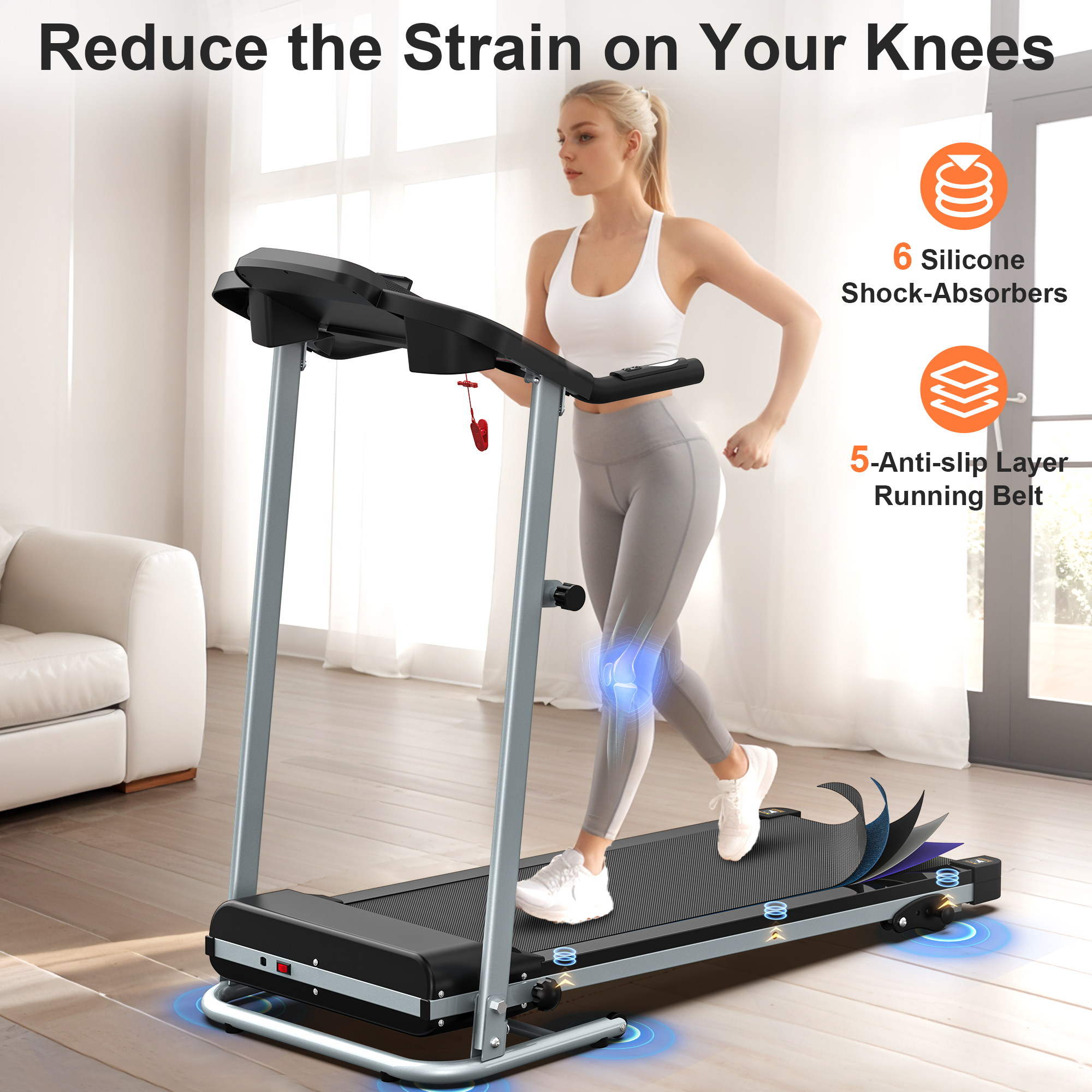 Multi-functional Household Folding Running Machine with Adjustable Speed Settings