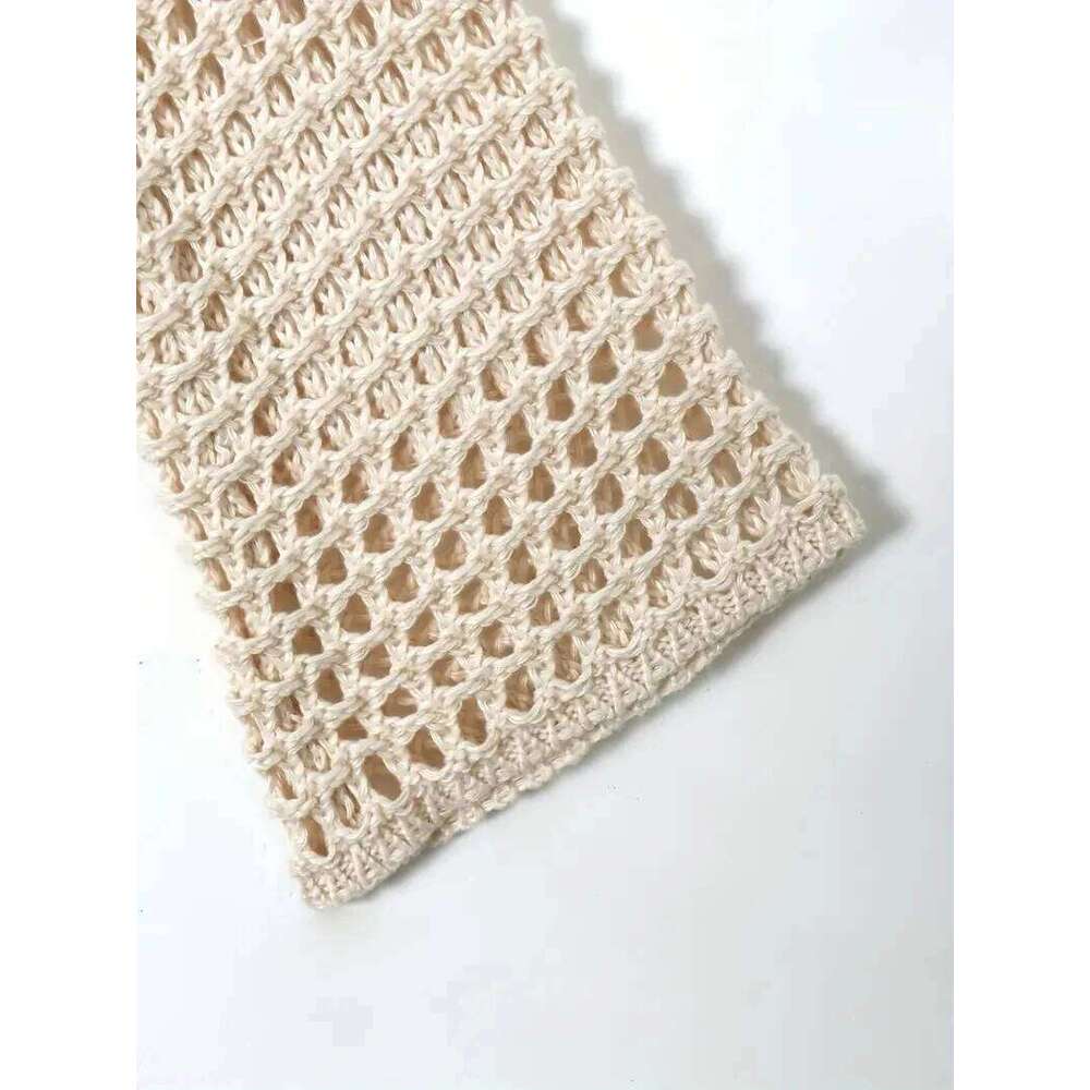 Crochet Knit Hollow Out Crop Top Long Sleeve Shrug Sweater Mesh Cover Ups Cardigan Streetwear Pullover Women Clothes Y2k