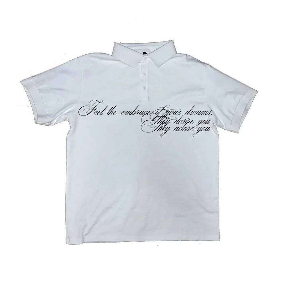 European And American Short Sleeved Summer Letter Printed Polo Shirt T-Shirt High Street Y2k Retro Top Casual Wear