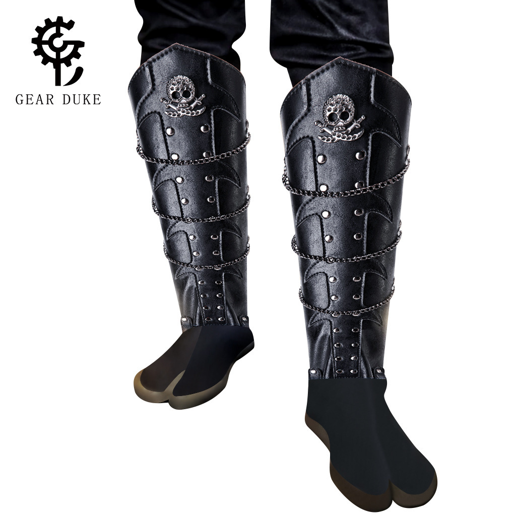 Dark Gothic Style Knight Boots Leg Cosplay Costume Accessories Adult Boot Film Performance Shoe Covers ddmymoon