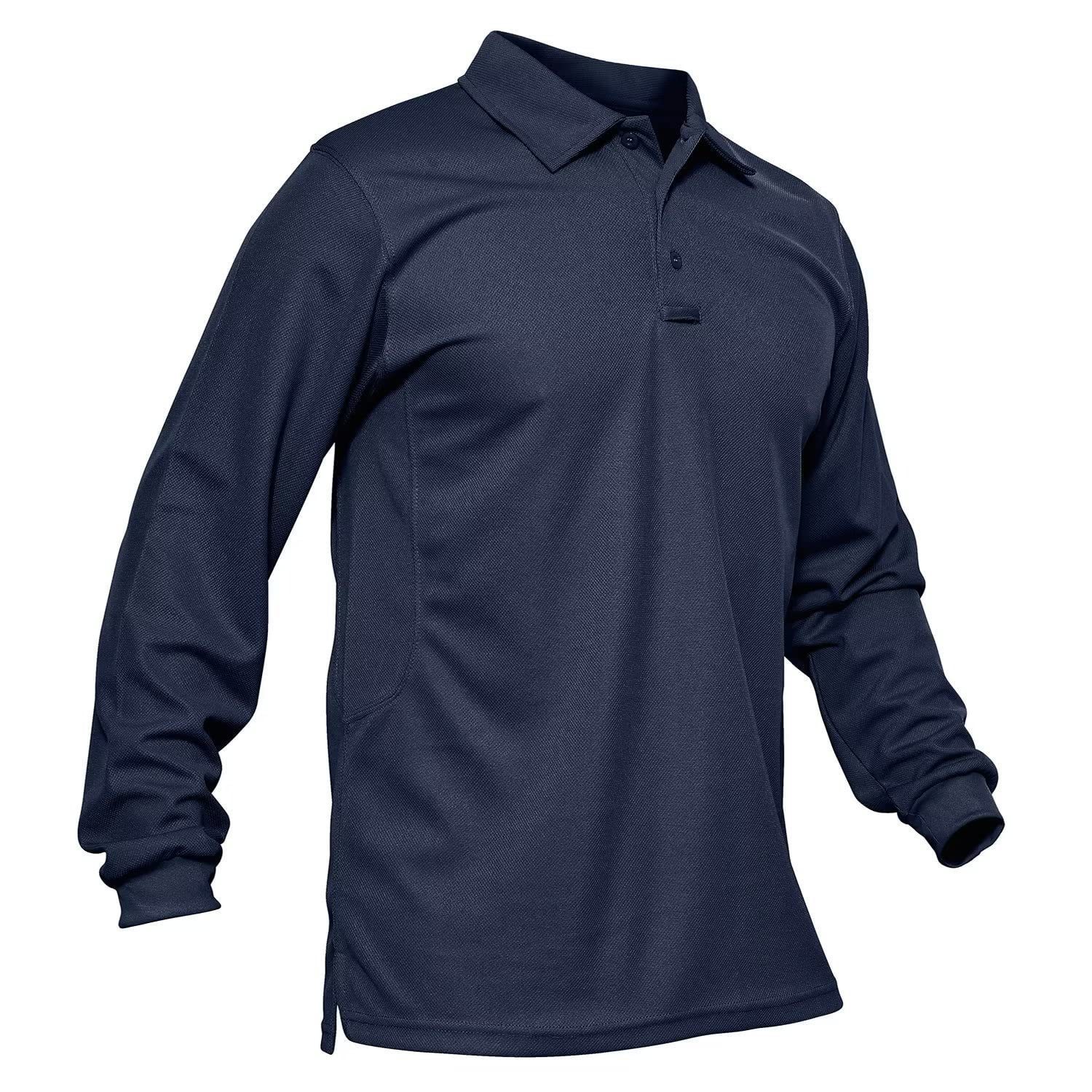 Sports Long Sleeve Polo Shirt Breathable Golf Long Sleeve Solid Color Turn-down Collar T-shirt Outdoor Casual Long Sleeve 240810