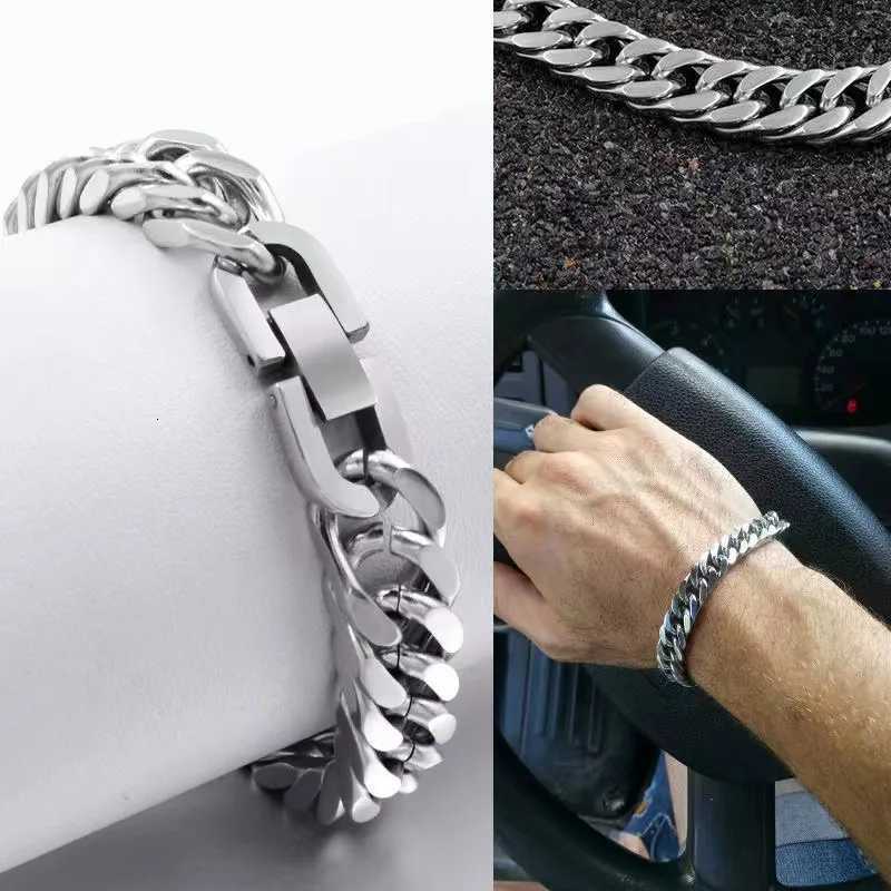 8/10/12MM Cuban Link Chain Bracelets for Men Women Solid Stainless Steel Curb Link Chain Wristband Jewelry Gifts W250728