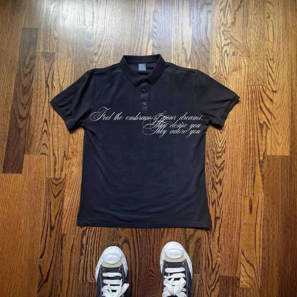 European And American Short Sleeved Summer Letter Printed Polo Shirt T-Shirt High Street Y2k Retro Top Casual Wear