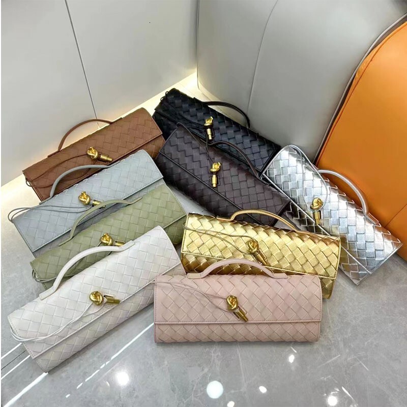 Designer bag 2025 Spring and Summer New Genuine Leather Evening Bag Niche Casual Versatile Bag Horizontal Handbag Handwoven Women Bag