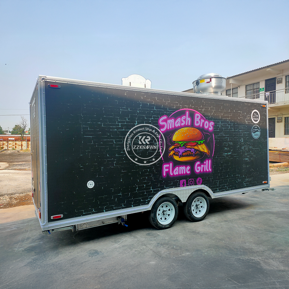 Customized Catering Mobile Food Trailer Bbq Truck Pizza Cart Mobile Concession Fast Food Truck For Sale
