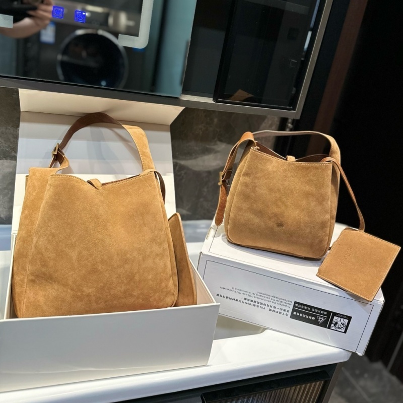 Suede Leather Bucket Bag Crossbody Hobo LE37 Underarm Shoulder Shopping Handbags Plain Bags Handbag Purse Drawstring Women Large Capacity Pouch