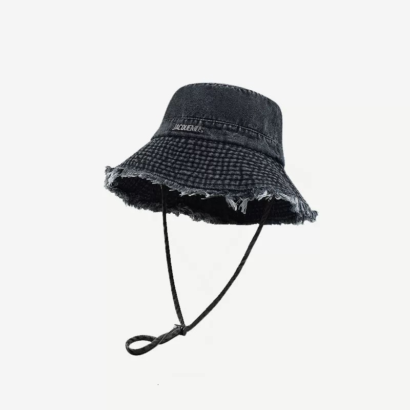 Brown Leopard Print Cowboy Bucket Hats with String Women Denim Beach Sun Hat Outdoor Panama Summer Fisherman Cap 250605