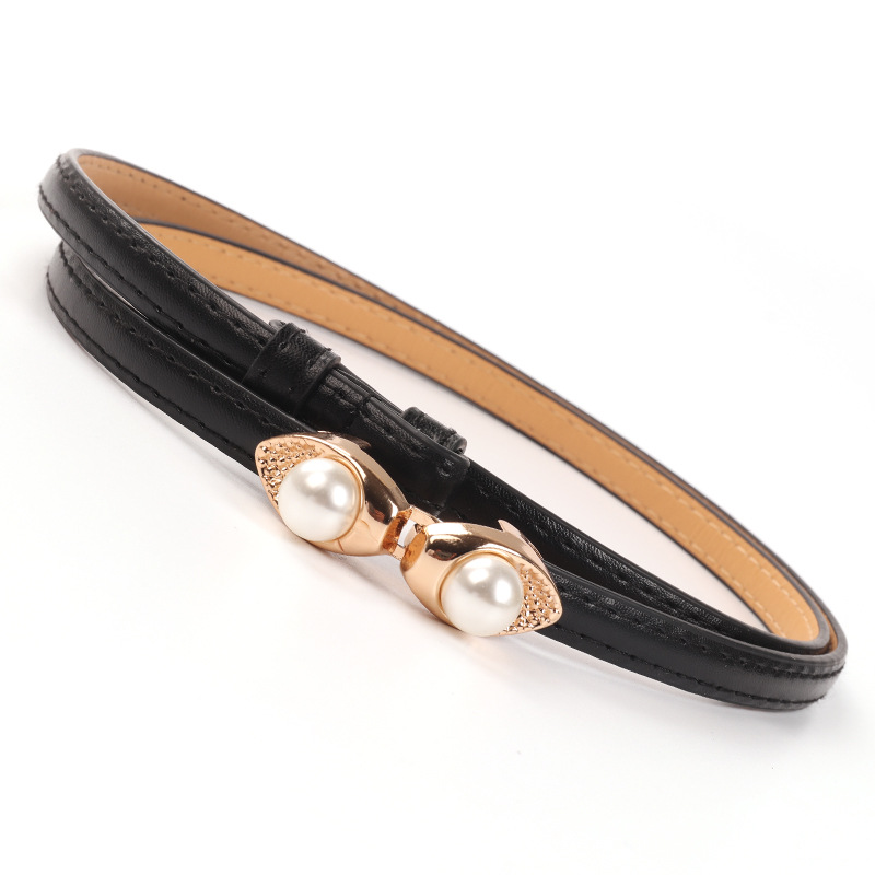 Designer Belt Cowhide Belts Woman Leather Belts Slim Belt Strap Luxury Women's Chain Belt Buckle Fashion Smooth Buckle Belt With Strap