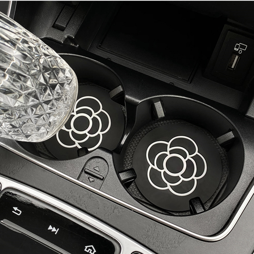 Car Cup Mat Heat Insulation Creative Cute Waterproof Silicone Storage Slot Mat Car Interior Decoration Car-mounted Organizer Mat 250728