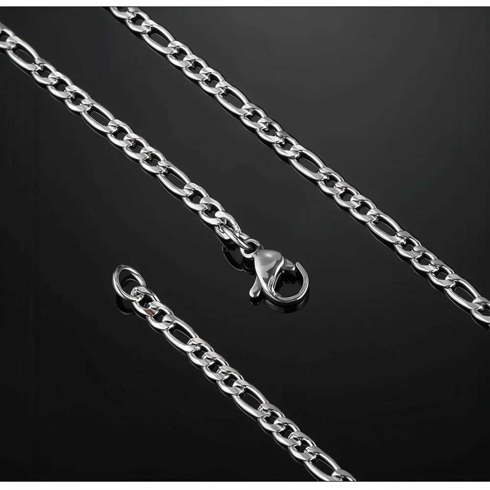 3mm NK Stainless Steel Chain Necklace Hip Hop Figaro Men Necklace Fashion Chain Jewelry Accessories XJ250708