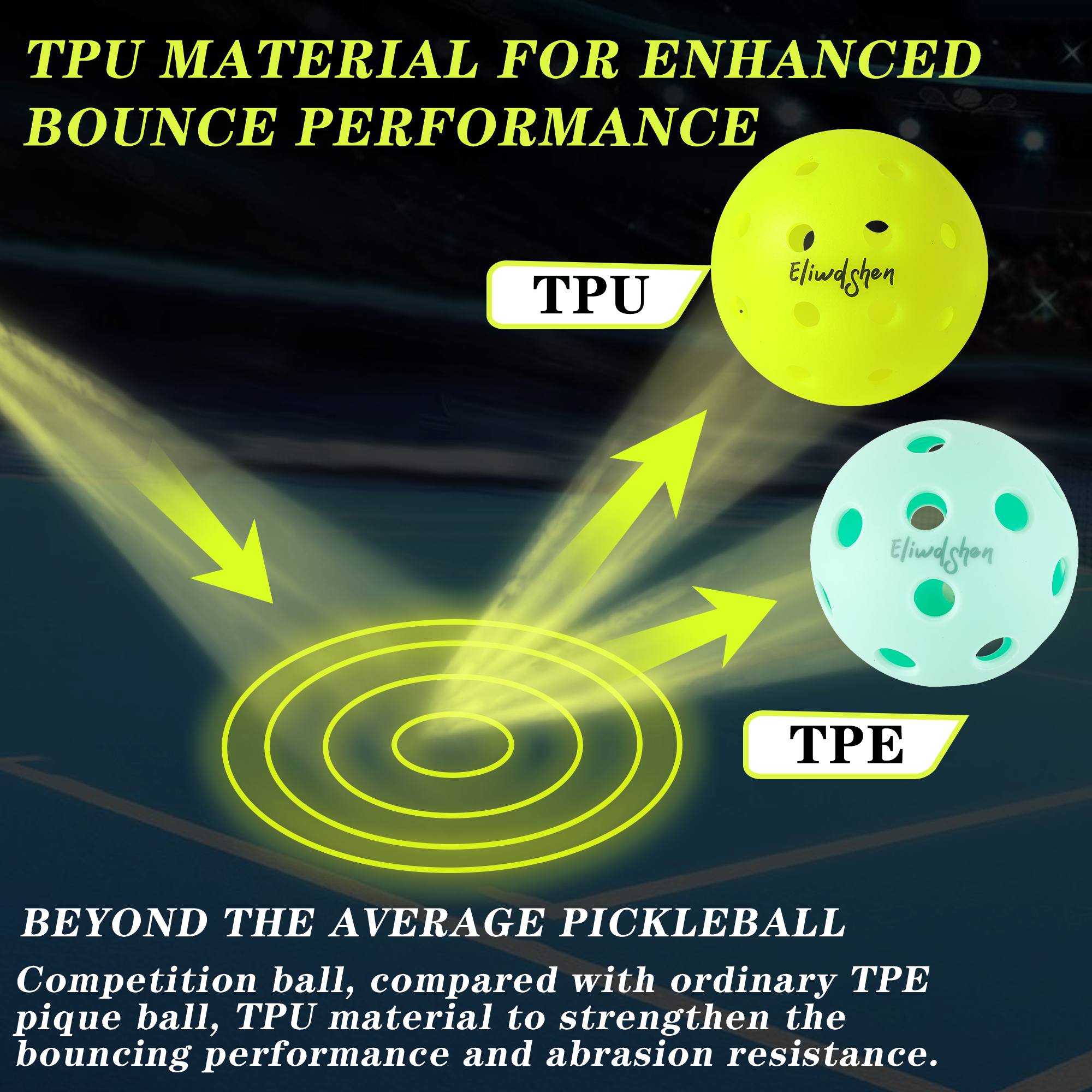 Pickleball Ball Kit: Durable 6-Pack | USAPA-Compliant Indoor & Outdoor Balls Consistent Bounce & Weather-Resistant Design for Casual Play to Competiti