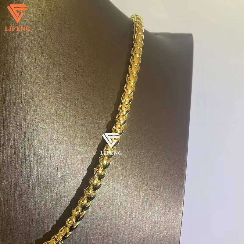 Customizable Sterling Sier Hip Hop Iced Moissanite Lock Box Cuban Link Chain Gold Plating Necklace Featuring Dia