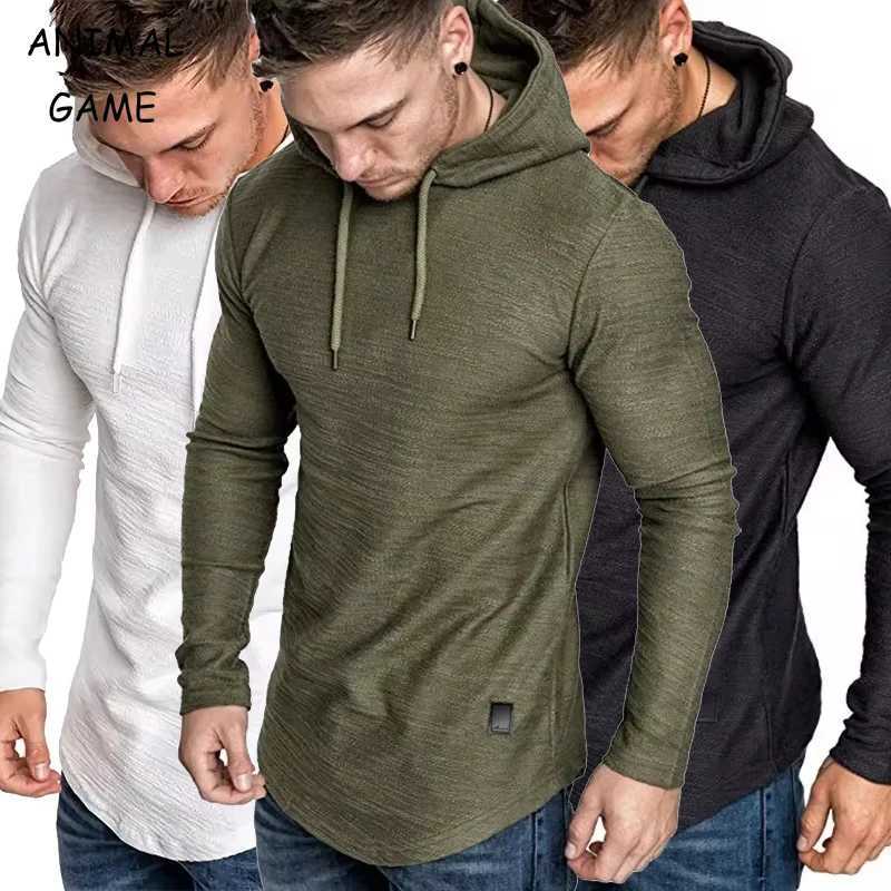 Mens solid color hoodie sportswear long sleeved lightweight T-shirt fitness hoodie breathable streetwear autumn mens jacket W250408