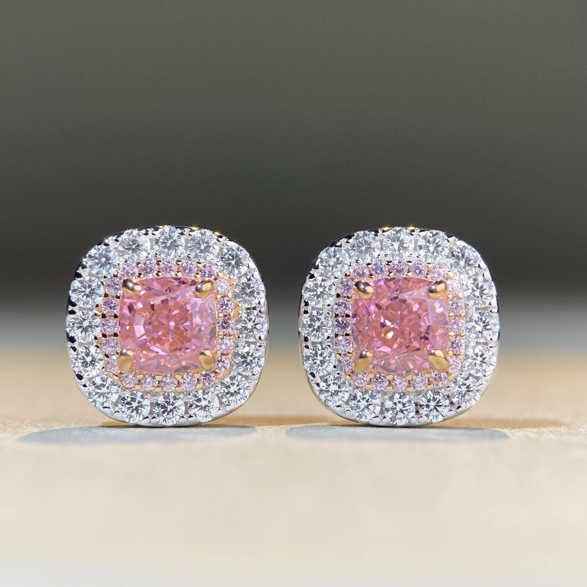 S Pure Sier Pink Set Necklace Pendant Earrings Ice Flower Radiant Cut Zircon High Carbon Dia Ring Jewelry for Women