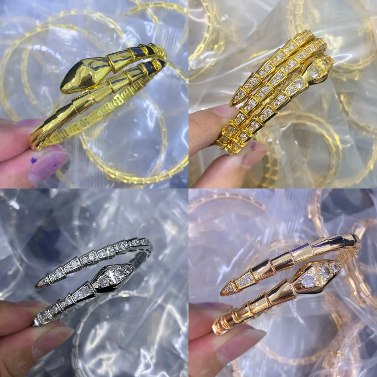 snake charm bracelet gold bangle luxury jewelry designer for woman rise gold silver open adjustable diamond cuff bracelets fashion jewelrys women mens party gift