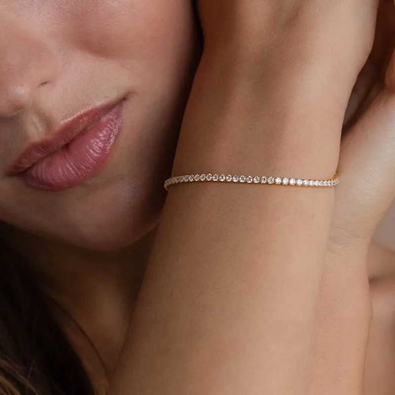 New S925 Sterling Silver Hip Hop Full CZ Choker Chain Necklace For Women Luxury Cubic AAA Zircon Short Accessories Fine Jewelry XJ250708