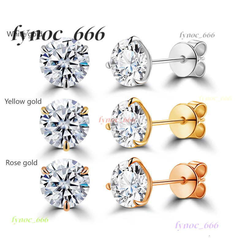 2025 Earring Classic Design 10K 14K gold Push Back Diamond Moissanite Stud Earrings