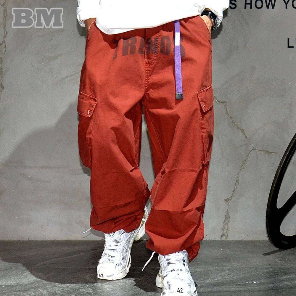 American Fashion High Quality Cargo For Men Plus Size Streetwear Hip Hop Baggy Pants Japanese Haruku Casual Trousers 250728