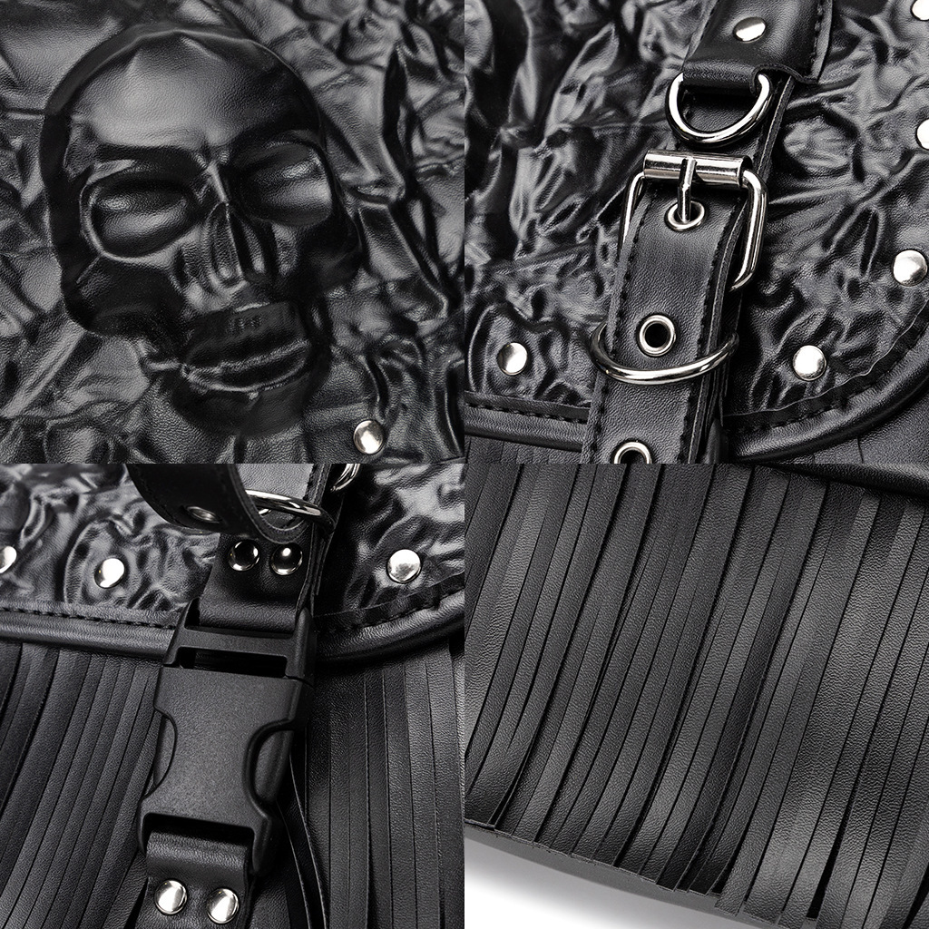 Culture Peripheral Dark Rock Motorcycle Skull Rivet Side Bag Harley Modification Gear ddmymoon