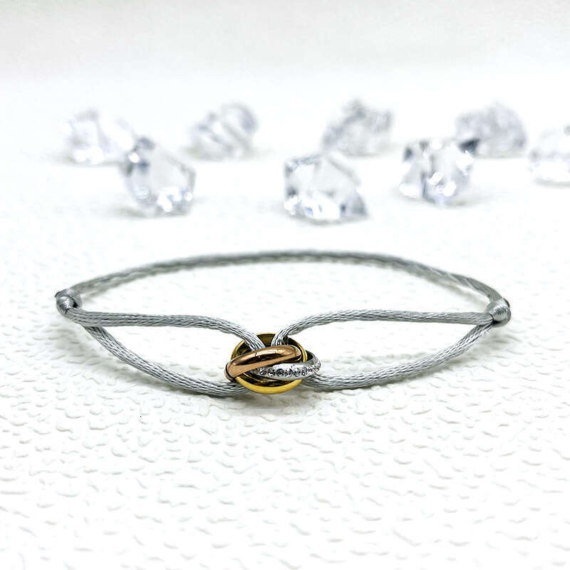 Fashion Simple Ins Style Woven Lucky Peripheral Three-Ring Dia Bracelet ddmypluto