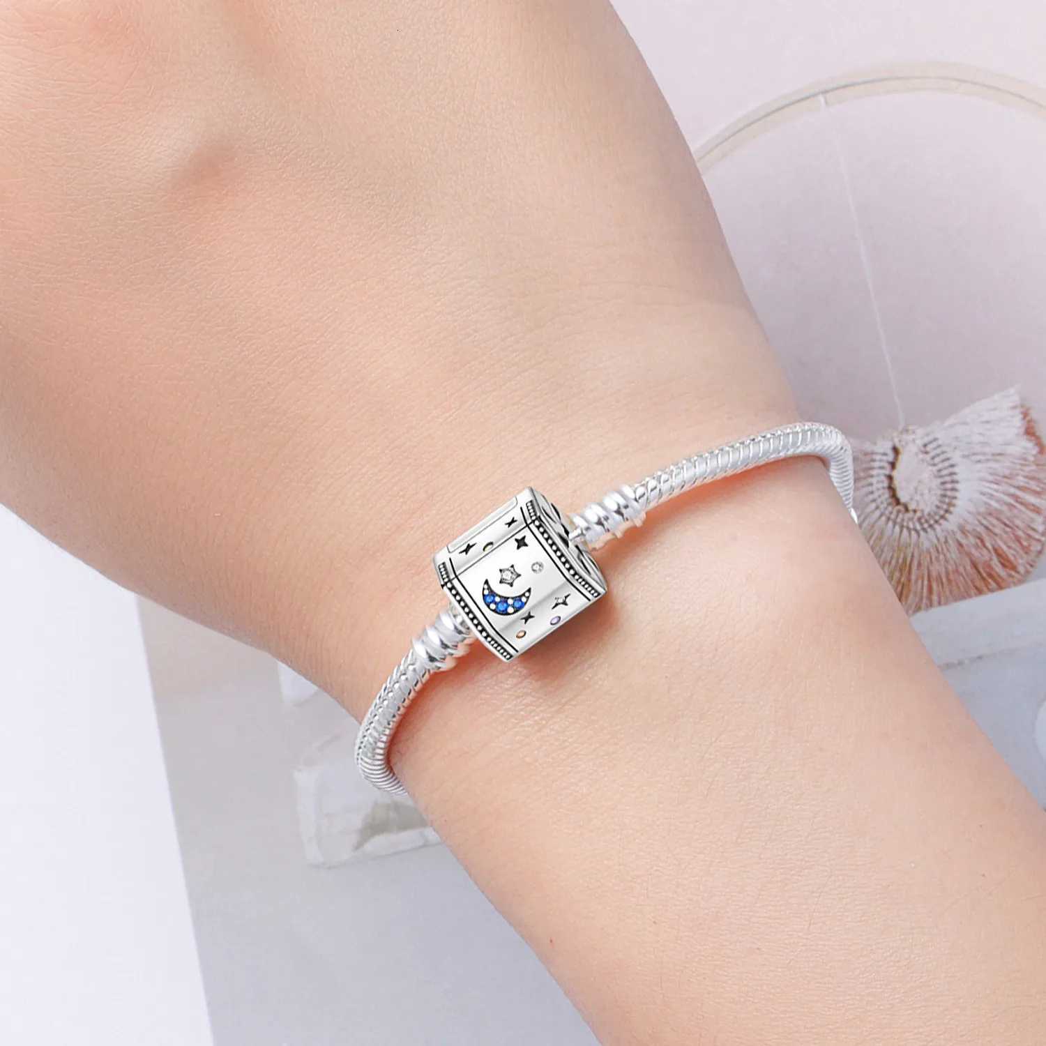 Orstarry New 925 Sterling Silver Rotating Star Bracelet Chain Link Women Bracelet Festival Jewelry Party Trendy Gifts W250728