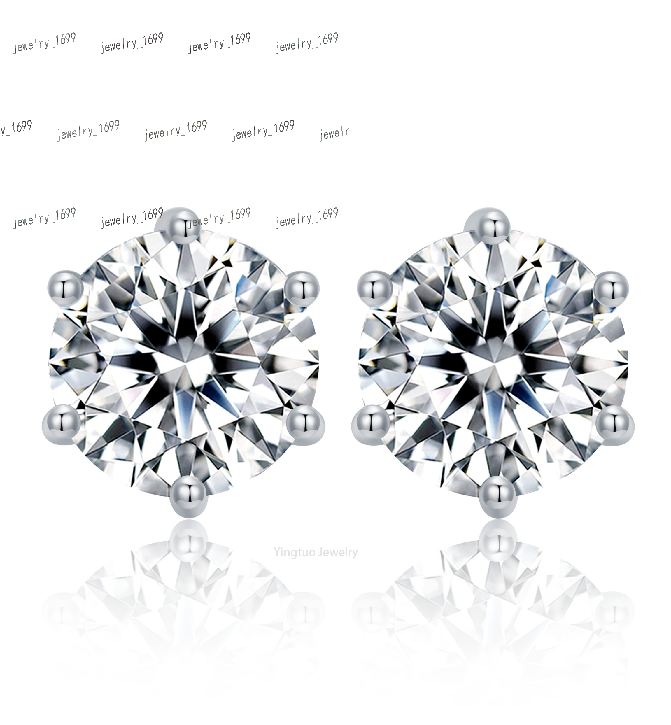 Cheap Price S925 D VVS Moissanite Earrings Bulk Hip Hop Style 3MM/4MM/5MM/6MM Moissanite Diamond Earrings With Certificate