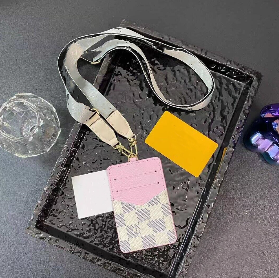 stampup ID Badge Holder Designer Key Chain Leather Bag Charm Luxury Lanyards for Name Tags Keyring For Women Keychains Classic Rope Pendant